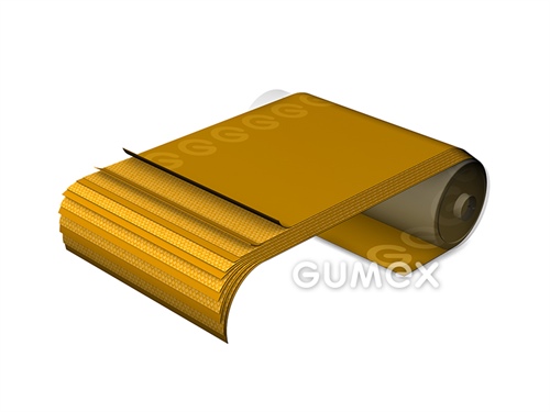 PVC dopravníkový pás elevátorový 6T 48 V3-V3, 6vl, tloušťka 8,5mm, šíře 160mm, antistatický, -10°C/+60°C, žlutý
